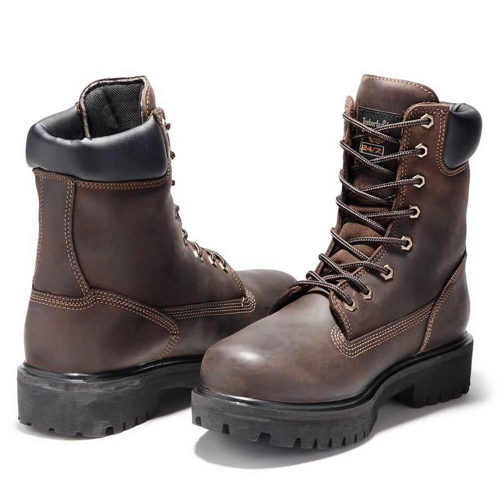 Bocanci Pro Timberland Barbati Maro - Direct Attach 8\" Soft Toe - Romania - KYEBJF579